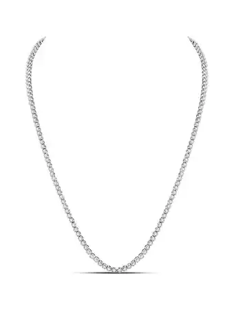 Walmart 10kt White Gold Mens Round Diamond 22-inch Tennis Chain Necklace 10 Cttw offer