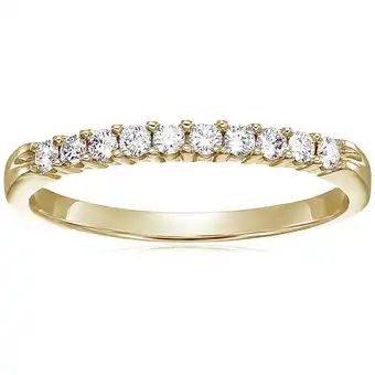 Walmart Vir Jewels 1/4 CTTW Diamond Wedding Band Women 14K Yellow Gold Half Eternity Round Prong Set offer