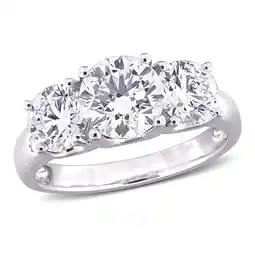 Walmart Created Forever Women's 3 CT Lab Created Diamond 14K White Gold 3-Stone Ring (G-H, VS1-VS2) offer