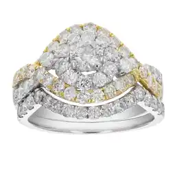 Walmart Vir Jewels 2 CTTW Diamond Wedding Ring Bridal Set for Women 14K White and Yellow Gold Round offer