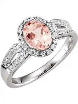 Walmart 14kt White Gold Morganite & 1/5 CTW Diamond Ring - Size 7 offer