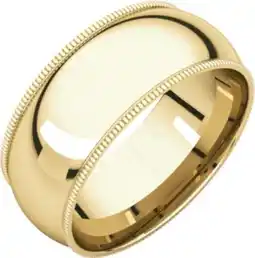 Walmart 8mm Comfort Fit Milgrain Wedding Band in 14k Yellow Gold - Size 11 offer