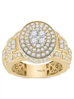 Walmart 14kt Yellow Gold Mens Round Diamond Oval Ring 2-3/4 Cttw offer