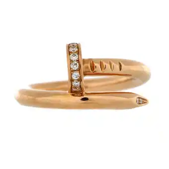 Walmart Pre-Owned Juste un Clou Ring 18K Rose Gold and Diamonds By Rebag offer