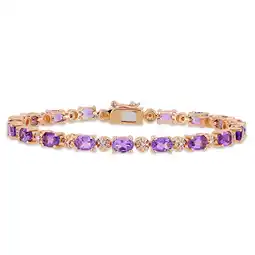 Walmart Everly Women's Amethyst Rose Gold Plated Tennis Bracelet offer