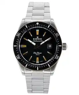 Walmart Edox Skydiver Limited Edition Black Dial Automatic Diver's 80126357RNMNIRB 300M Men's Watch offer