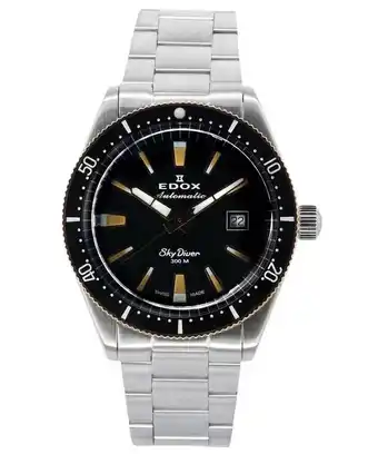 Walmart Edox Skydiver Limited Edition Black Dial Automatic Diver's 80126357RNMNIRB 300M Men's Watch offer