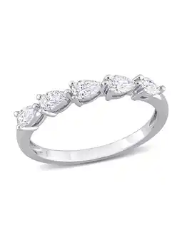 Walmart 1/2 Carat (Ctw G-H-I, I1-I2) Pear-Cut Diamond Semi-Eternity Wedding Band Ring in 14k White Gold offer