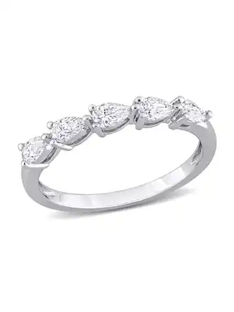 Walmart 1/2 Carat (Ctw G-H-I, I1-I2) Pear-Cut Diamond Semi-Eternity Wedding Band Ring in 14k White Gold offer