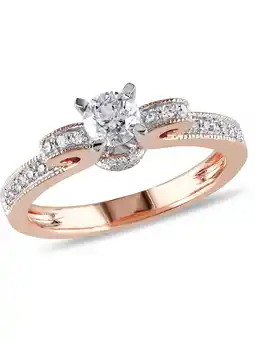Walmart 1/2 Carat (Ctw G-H, I2-I3) Diamond Engagement Ring 14K Rose Pink Gold offer
