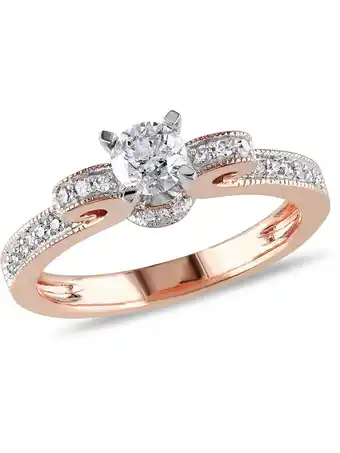 Walmart 1/2 Carat (Ctw G-H, I2-I3) Diamond Engagement Ring 14K Rose Pink Gold offer