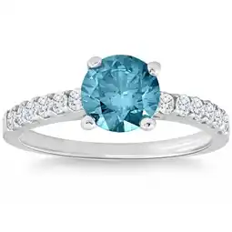 Walmart Pompeii 1 1/2Ct Blue & White Diamond Engagement Ring 14k White Gold Lab Grown offer