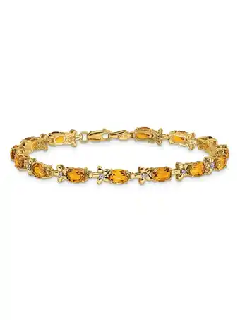 Walmart 6.70 Carat (Ctw) Citrine Bracelet in 14K Yellow Gold with Diamonds offer
