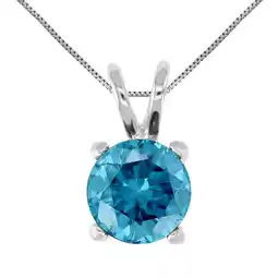 Walmart Vir Jewels 1.50 CTTW Blue Diamond Solitaire Pendant Necklace for Women 14K White Gold Round offer
