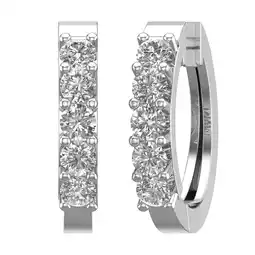 Walmart 1 Carat Prong Set Diamond Hoop Earrings in 14K White Gold (I1-I2 Clarity) offer
