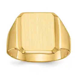 Walmart Finest Gold 14K Yellow Gold 15 x 12.5 mm Closed Back Mens Signet Ring - Size 10 offer