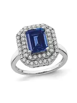 Walmart 2.50 Carat (Ctw) Lab-Created Blue Sapphire Engagement Ring in 14K White Gold with Lab Grown Diamonds offer