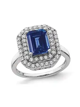 Walmart 2.50 Carat (Ctw) Lab-Created Blue Sapphire Engagement Ring in 14K White Gold with Lab Grown Diamonds offer