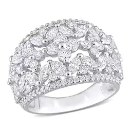 Walmart Created Forever Women's 3 3/8 CT Lab Created Diamond 14K White Gold Wide Band Ring (G-H, VS1-VS2) offer