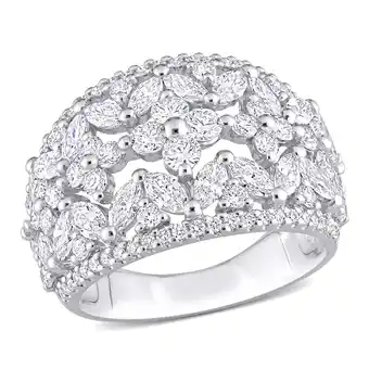 Walmart Created Forever Women's 3 3/8 CT Lab Created Diamond 14K White Gold Wide Band Ring (G-H, VS1-VS2) offer