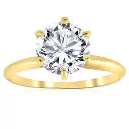 Walmart Pompeii Certified 3Ct Diamond Solitaire Yellow Gold Engagement Ring Lab Grown (GH,VS2-SI1) offer