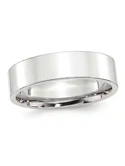 Walmart Mens 14K White Gold 6mm Flat Comfort Fit Wedding Band Ring offer