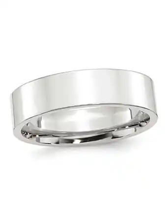 Walmart Mens 14K White Gold 6mm Flat Comfort Fit Wedding Band Ring offer