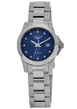 Walmart Longines Conquest Quartz Blue Diamond Dial Stainless Steel Women's Watch L3.376.4.97.6 offer