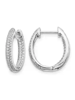 Walmart 3/5 Carat (Ctw) Diamond in-Out Hoop Earrings in 10K White Gold offer