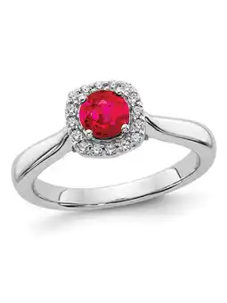 Walmart 2/5 Carat (Ctw) Natural Ruby Ring in 14K White Gold with 1/7 Carat (Ctw) Diamonds offer