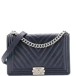 Walmart Pre-Owned Boy Flap Bag Chevron Calfskin New Medium By Rebag offer