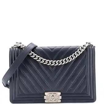 Walmart Pre-Owned Boy Flap Bag Chevron Calfskin New Medium By Rebag offer