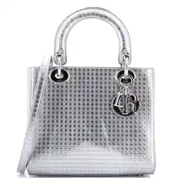 Walmart Pre-Owned Lady Dior Bag Micro Cannage Metallic Calfskin Medium By Rebag offer