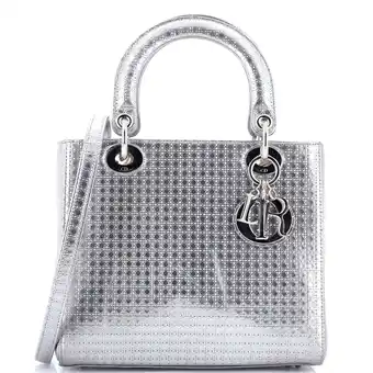 Walmart Pre-Owned Lady Dior Bag Micro Cannage Metallic Calfskin Medium By Rebag offer