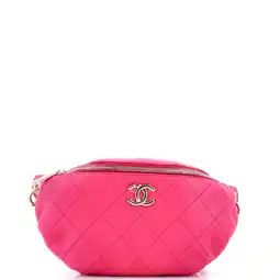 Walmart Pre-Owned Resin Elegant Chain Belt Bag Quilted Lambskin By Rebag offer