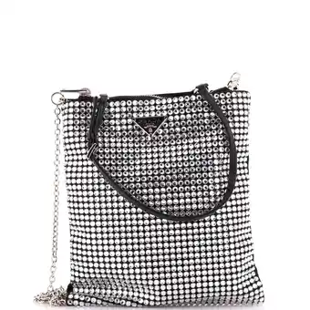 Walmart Pre-Owned Convertible Open Tote Crystal Embellished Satin Mini By Rebag offer