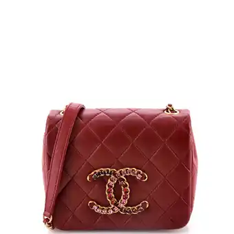 Walmart Pre-Owned Crystal CC Full Flap Bag Quilted Lambskin Mini By Rebag offer