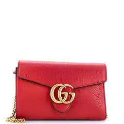 Walmart Pre-Owned GG Marmont Chain Wallet Leather Mini By Rebag offer