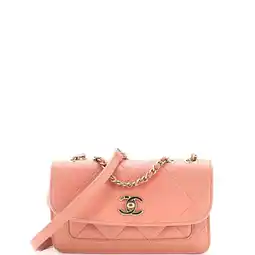 Walmart Pre-Owned CC Front Pocket Flap Bag Stitched Calfskin Small By Rebag offer