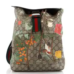 Walmart Pre-Owned Buckle Backpack Tian Print GG Coated Canvas Medium By Rebag offer