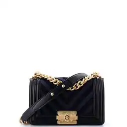 Walmart Pre-Owned Boy Flap Bag Braided Chevron Calfskin and Lambskin Small By Rebag offer