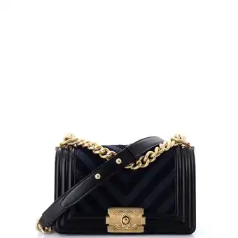 Walmart Pre-Owned Boy Flap Bag Braided Chevron Calfskin and Lambskin Small By Rebag offer
