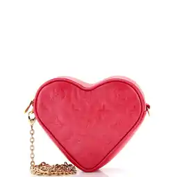 Walmart Pre-Owned Coeur Heart on Chain Bag Monogram Embossed Lambskin By Rebag offer