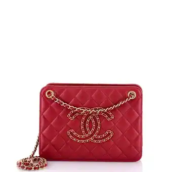Walmart Pre-Owned Once Upon a Time Chain CC Accordion Tote Quilted Calfskin Small By Rebag offer