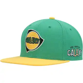 Walmart Men's Mitchell & Ness Green LA Galaxy Throwback Logo Snapback Hat offer