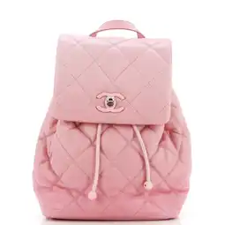 Walmart Pre-Owned CC Flap Drawstring Backpack Quilted Ombre Caviar Mini By Rebag offer
