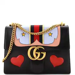 Walmart Pre-Owned Web Heart GG Marmont Chain Shoulder Bag Leather Medium by Rebag offer
