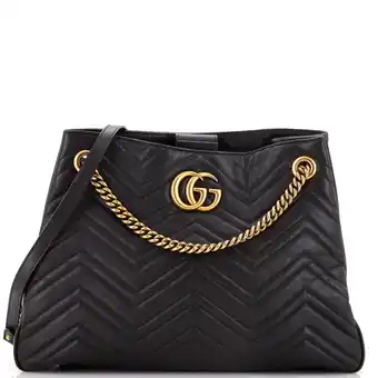 Walmart Pre-Owned GG Marmont Chain Shoulder Bag Matelasse Leather By Rebag offer