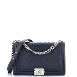 Walmart Pre-Owned Boy Flap Bag Chevron Calfskin New Medium By Rebag offer