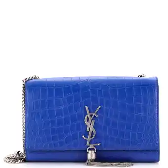 Walmart Pre-Owned Classic Monogram Tassel Crossbody Bag Crocodile Embossed Leather Medium By Rebag offer
